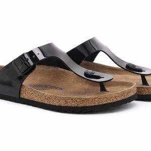 Birkenstock Gizeh Black Patent Leather Thong Sandals EU 41/9.5-10 Women Slip On